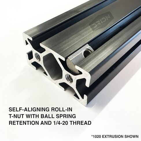 10 Series 1/4"-20 Stainless Steel Self Aligning Roll-in T-Nuts with Ball Spring (25-Pack) – 8020-Compatible T Slot Hardware for Aluminum Extrusion in Saudi Arabia
