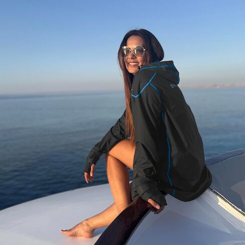 SCUBAPRO Women's Cruise Coat with Fleece Lining, Windproof and Water Resistant Jacket for Watersports, Small, Blue in Saudi Arabia