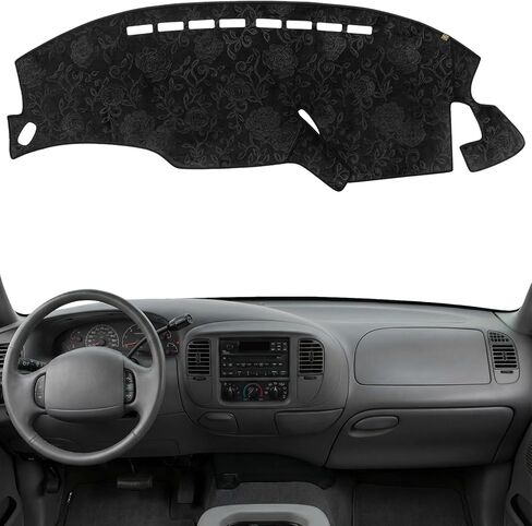 KEYOOG Dashboard Cover Dash Mat Fit for 2003-1997 Fo-rd F-150,1999-1998 F-250,02-97 Expedition Car Dash Board Mat Anti-Glare Carpet,Non-Slip Pad Sunshield Protector (Flannel) in Kuwait