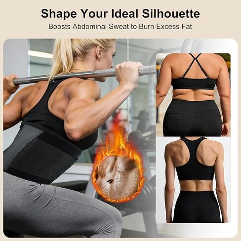 LKV Waist Trainer for Women, Waist Sweat Band, Slimming Waist Trimmer, Stomach Wrap, Body Shaper for Women in Kuwait