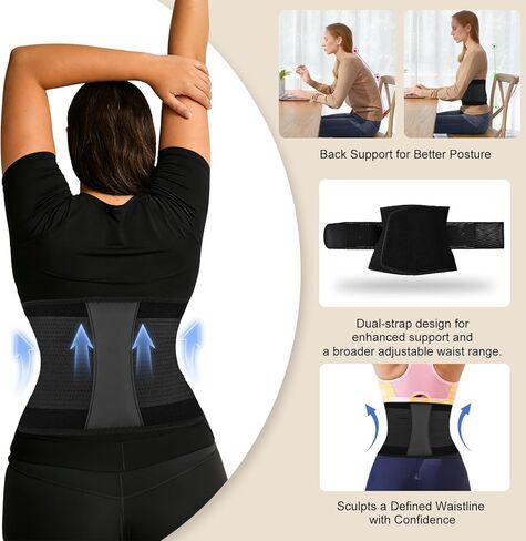LKV Waist Trainer for Women, Waist Sweat Band, Slimming Waist Trimmer, Stomach Wrap, Body Shaper for Women in Kuwait
