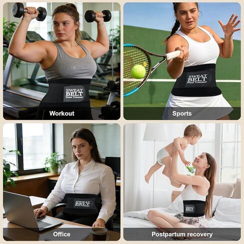 LKV Waist Trainer for Women, Waist Sweat Band, Slimming Waist Trimmer, Stomach Wrap, Body Shaper for Women in Kuwait