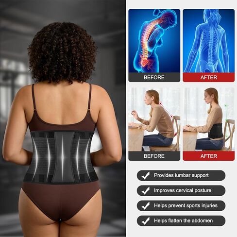 MORECOO Waist Trainer for Women - 9.75" Waist Trimmer & Sweat Band for Weight Loss, Workout & Postpartum Recovery Body Shaper in Saudi Arabia