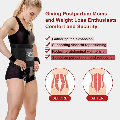 MORECOO Waist Trainer for Women - 9.75" Waist Trimmer & Sweat Band for Weight Loss, Workout & Postpartum Recovery Body Shaper in Saudi Arabia