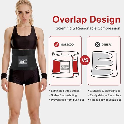 MORECOO Waist Trainer for Women - 9.75" Waist Trimmer & Sweat Band for Weight Loss, Workout & Postpartum Recovery Body Shaper in Saudi Arabia