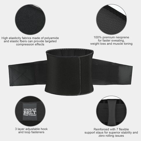 MORECOO Waist Trainer for Women - 9.75" Waist Trimmer & Sweat Band for Weight Loss, Workout & Postpartum Recovery Body Shaper in Saudi Arabia