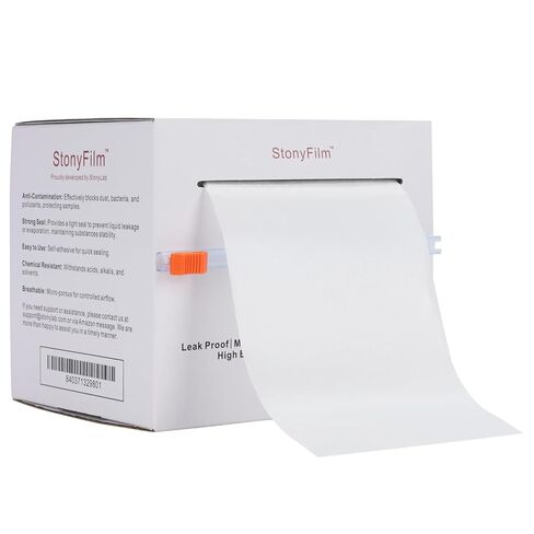 stonylab Lab Sealing Film, 10cm Wide x 38m Long, Flexible and Highly Stretchable (Over 500%), Self-Adhesive Film for Secure Lab Container, Prevents Leakage and Evaporation in Saudi Arabia