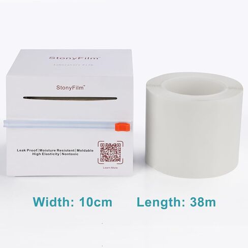 stonylab Lab Sealing Film, 10cm Wide x 38m Long, Flexible and Highly Stretchable (Over 500%), Self-Adhesive Film for Secure Lab Container, Prevents Leakage and Evaporation in Saudi Arabia