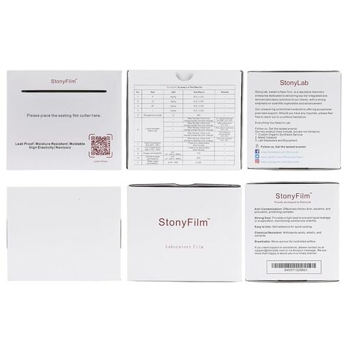 stonylab Lab Sealing Film, 10cm Wide x 38m Long, Flexible and Highly Stretchable (Over 500%), Self-Adhesive Film for Secure Lab Container, Prevents Leakage and Evaporation in Saudi Arabia