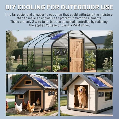 2 حزمة مروحة مقاومة للماء IP67، 120 مم × 25 مم مروحة 12 فولت لثلاجة RV، الدفيئة، الخزانات، الحاضنة وتبريد المشروع بنفسك in Kuwait