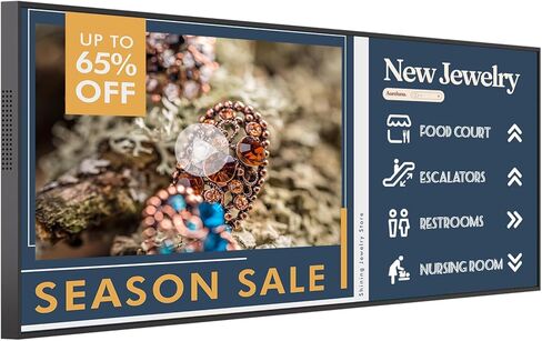 شاشة عرض رقمية فائقة العرض 29 بوصة، 700 شمعة في المتر المربع نحيفة 25.8 مم، 6.8 مم شاشة إعلانات تجارية بدون إطار لوحة قائمة رقمية للمطاعم والتجزئة، USB/HDMI/WiFi، نظام تشغيل Android OS Free Cloud CMS in Kuwait