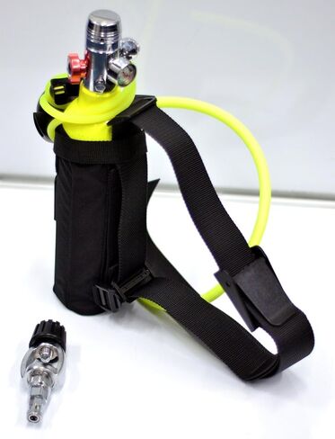 طقم غوص زجاجة المهر من DXDIVER مع حزام نايلون - خرطوم - خزان 13 قدم مكعب - مقياس زر - منظم - محول تعبئة - جهاز غطس احتياطي للهواء in Kuwait