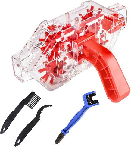 DKE&YMQ Bike Chain Cleaner Kit - Transparent bicycle chain cleaner with large and small brush tool, Deep clean chain machine for mountain and road bikes in Kuwait