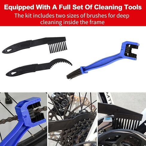 DKE&YMQ Bike Chain Cleaner Kit - Transparent bicycle chain cleaner with large and small brush tool, Deep clean chain machine for mountain and road bikes in Kuwait