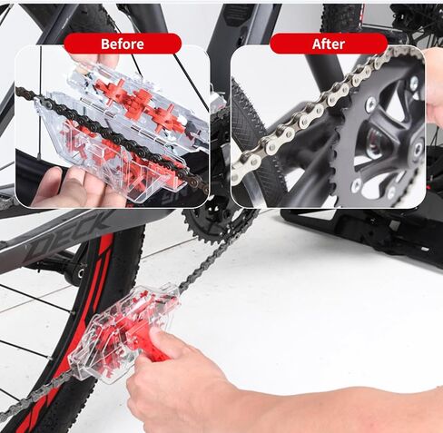 DKE&YMQ Bike Chain Cleaner Kit - Transparent bicycle chain cleaner with large and small brush tool, Deep clean chain machine for mountain and road bikes in Kuwait