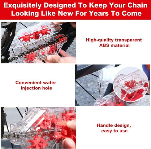 DKE&YMQ Bike Chain Cleaner Kit - Transparent bicycle chain cleaner with large and small brush tool, Deep clean chain machine for mountain and road bikes in Kuwait
