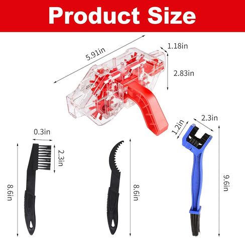 DKE&YMQ Bike Chain Cleaner Kit - Transparent bicycle chain cleaner with large and small brush tool, Deep clean chain machine for mountain and road bikes in Kuwait