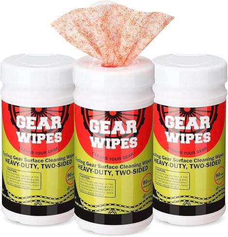 Nuanchu 3 Pack Gear Cleaner Wipe Canisters 240 Count 8 x 12-inch Bike Gear Cleaning Grime Towels Double Sided Wipes Citrus Bike Cleaning Wipes for Your Bikes in Saudi Arabia
