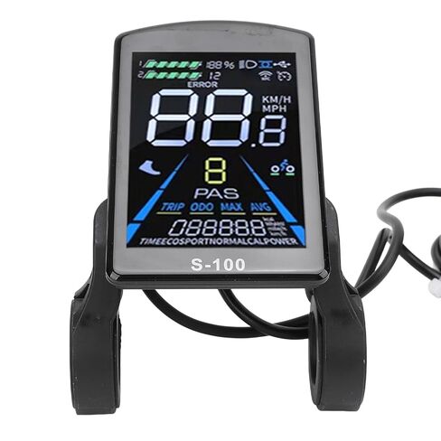 Electric Bike Display Meter, Water Proof 24-72V Universal Electric Bike LCD Display Low Failure Rate for Modification in Saudi Arabia