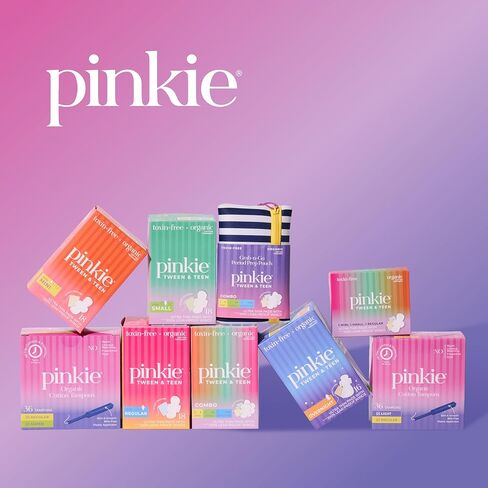 سدادات قطنية عضوية من بينكي للمراهقين والبالغين - مصنوعة من القطن بنسبة 100% تتكيف مع جسمك - أداة توزيع رفيعة خالية من مادة BPA لإدخال مريح - خالية من الكلور والعطور والصبغات والرايون - خفيفة/عادية، 36 قطعة in Kuwait