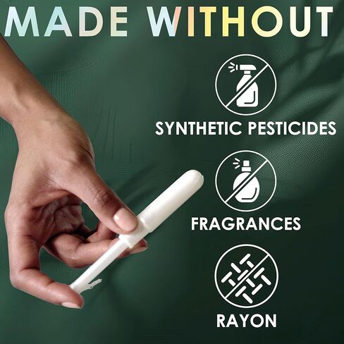 L. Tampons, Made with Organic Cotton, Super/Super Plus Absorbency, Multipack, Made Without Synthetic Pesticides, Rayon or Fragrances, Applicator Made Without BPA, Leak-Stopping Design, 36 Count in Kuwait