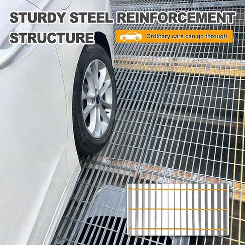 19.7x19.7in Galvanized Steel Drain Grate, Heavy Duty B125 Class Outdoor Drain Cover, Rust-Proof Square Metal Sewer Grate for Garage Driveway Yard Downspout Sewer in Saudi Arabia