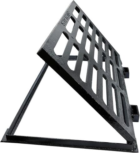 Cast Iron Drain Grate and Frame 10x10 in, B-Class 28100 lbs Heavy-Duty Driveway Channel Cover, Outdoor Trench Drainage Grate with Base, Square Metal Sewer Cover for Garage (True 9.8" ISL) in Saudi Arabia