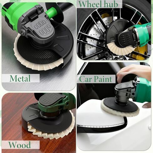 12 Pcs Wool Polishing Wheel Disc and Polishing Compounds Kit, Thicken Arbor Buffing Wheel 3 Buffing Compound 4-1/2" x 7/8" Felt Flap Disc for Angle Grinder Multi Surface Metal Wood Automotive in Saudi Arabia