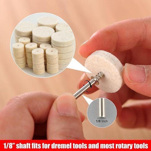 140 PCS Polishing Kit Compatible with Dremel Tools, Buffing Wheels Polishing Bits for Rotary Tool Accessories, 1/8 in Shank, 3Pcs Polishing Compound, Small Sanding Kit for Metal, Resin, Wood, Jewelry in Kuwait