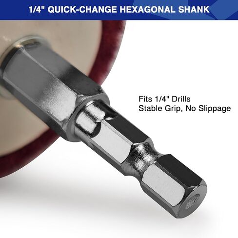 8PCS Buffing Wheels for Drill, Non-Woven & Cotton Polishing Wheels for Drill 1/4" Secure Hex Shank, Rust Removal and Mirror Finish for Car Motorcycle Wheel Rim Headlight Metal Aluminum Brass in Kuwait