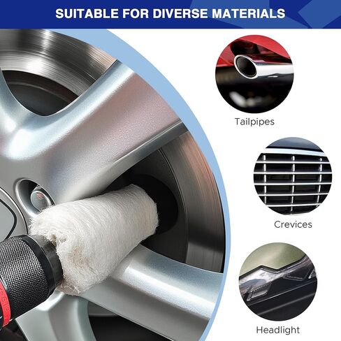 8PCS Buffing Wheels for Drill, Non-Woven & Cotton Polishing Wheels for Drill 1/4" Secure Hex Shank, Rust Removal and Mirror Finish for Car Motorcycle Wheel Rim Headlight Metal Aluminum Brass in Kuwait