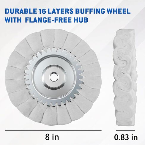 عجلة تلميع مجرى الهواء الدقيقة على شكل حرف S مقاس 8 بوصات مع محور أربور خالٍ من الشفة مقاس 5/8 بوصة، وعجلات تلميع لمطحنة الزوايا، وعجلات تلميع لإنهاء المرآة على إطارات عجلات الشاحنات المصنوعة من الفولاذ المقاوم للصدأ المصنوعة من الألومنيوم in Kuwait