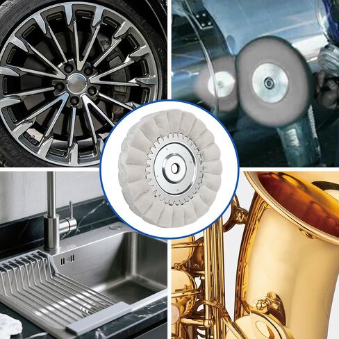 عجلة تلميع مجرى الهواء الدقيقة على شكل حرف S مقاس 8 بوصات مع محور أربور خالٍ من الشفة مقاس 5/8 بوصة، وعجلات تلميع لمطحنة الزوايا، وعجلات تلميع لإنهاء المرآة على إطارات عجلات الشاحنات المصنوعة من الفولاذ المقاوم للصدأ المصنوعة من الألومنيوم in Kuwait