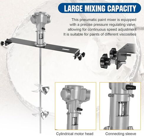 50 Gallon IBC Pneumatic Mixer Air Agitator 1/2 200L High Efficiency Paint Stirring Equipment With Support Hanger for Ink Resin Adhesive Che-mical Dissolution in Kuwait