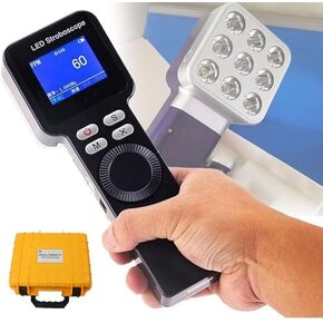 مقياس سرعة الدوران اصطرابي LED رقمي، مقياس سرعة الدوران اصطرابي غير متصل، تردد ستروب قابل للتعديل، نطاق 1-999999 دورة في الدقيقة، 9 مصابيح، للقياس in Kuwait