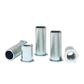 Galvanized Carbon Steel Through Hole Hexagonal Rivet Stud Nut Self-Clinching Standoffs Bolt(7mm,M5-10pcs) in Kuwait