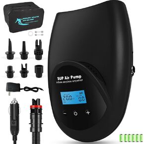 مضخة TONSIM 12 فولت كهربائية عالية الضغط 20 رطل لكل بوصة مربعة مع شاشة LCD لمراقبة الضغط - مضخة نفخ وانكماش سريعة مع وظيفة إيقاف تلقائي لألواح التجديف والزوارق والمطاطية in Kuwait