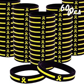 temogole 18 قطعة دعم لأساور القوات، إكسسوارات العناصر السائبة، شريط التوعية الأصفر، سوار معصم من السيليكون، الوقاية من الانتحار، التوعية بسرطان الكبد، أساور معصم للجنسين للرجال والنساء باللون الأصفر in Kuwait