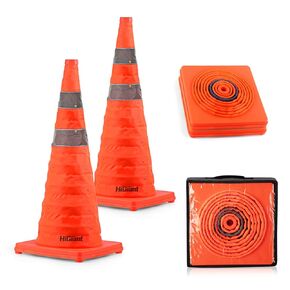 HiGiant [4 Pack] Collapsible Traffic Safety Cones 18 Inch, Orange Pop-up Cones with Reflective Collar, Caution Cones for Road Driving Practice and Parking Lot in Kuwait