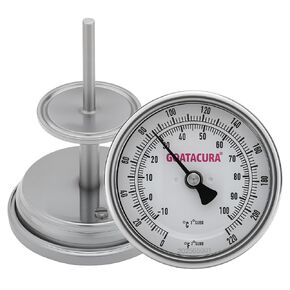 Hygienic Bimetallic Thermometer, Full Stainless Steel, 3" Dial Size, 4" Stem, 1.5" Tri-clamp, 0-220 Deg F/-10-100 Deg C, 1% Accuracy in Kuwait