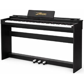 ZHRUNS Piano Keyboard | 88-Key Digital Piano | Professional Triple Pedal | Weighted Keys & USB-MIDI Connectivity | Includes Power Adapter | White in Kuwait