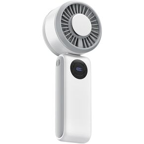 Portable Handheld Fan, 3 IN 1 Rechargeable Personal Fan with 5 Speed Wind, 4000mAh Battery, Digital Display, 90° Foldable Rapid Cooling Small Fan Desk Fan for Travel, Camping, Outdoor Sports in Kuwait