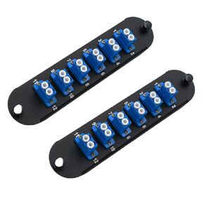 2PCS Closet Connector Housing CCH Panel Buckhead Fiber Optic Hardware SM Single Mode OS2 LC Adapter Coupler Panel Insert Plates 12 PK Feed Thru Panel for Corning LIU CCH-01U CCH-CP12-A9 in Kuwait