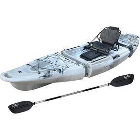 ترقية Brooklyn 12.0 Modular Sit-On-Top Kayak من BKC، 3 قطع من قوارب الكاياك الفردية المحمولة لصيد الأسماك والترفيه، أداء ثابت بالحجم الكامل، تخزين أمامي وخلفي، تصميم مناسب للشقة in Kuwait