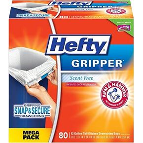 Hefty Gripper Tall Kitchen Trash Bags - 13 Gallon, 80 Count in Kuwait