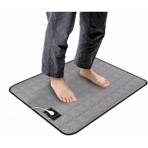 سجادة أرضية للأقدام، سجادة سرير أرضية من القطن الناعم والألياف الفضية تعمل على تحسين صحة النوم، سجادة أرضية لأريكة كرسي السرير (24 × 16 بوصة، رمادي) in Kuwait