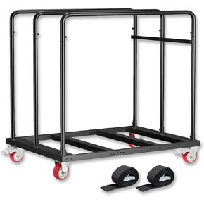 عربة طاولة قابلة للطي عالية التحمل، عربة حائط جافة 1800 رطل مع عجلات دوارة صامتة من البولي يوريثان مقاس 5 بوصات، عربة طاولة بسعة 10 طاولات للجراج والمنزل والمستودعات والحفلات والفنادق (46 بوصة × 39 بوصة × 29 بوصة) in Kuwait