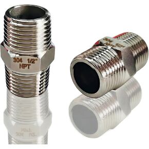 2 قطعة عرافة الفولاذ المقاوم للصدأ الحلمة 1/2 "NPT ذكر X 1/2" NPT ذكر وصلة أنابيب 1/2 بوصة الفولاذ المقاوم للصدأ الأنابيب الحلمات ذكر الأنابيب محول تركيبات الثقيلة الحلمات المتساوية موصلات in Kuwait