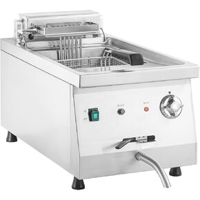 EGGKITPO 240V 9000W Commercial Electric Fryer with Oil Drain 13L Large Capacity 304 Stainless Steel Oil Tank Deep Fryer with Basket and Lid for Restaurant and Business (no plug) in Kuwait