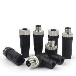 1Pcs M12-PG7 PG9 Socket Connector 3 4 5 8 Pin Straight Bent Male Female Screw Threaded Coupling(PG7 Female Straight,8 Pin) in Kuwait